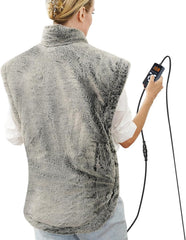 UTK far infrared heating pad on neck and shoulders showing targeted warmth for comfort