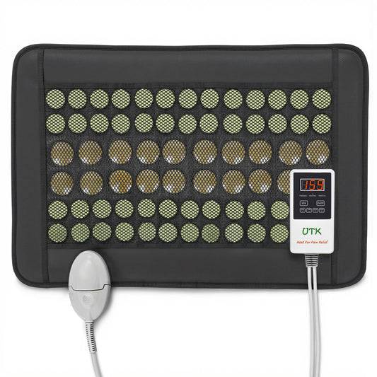 UTK infrared heating pad back view highlights luxury design for comfort