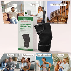Multi-use UTK knee heating pad suitable for knees and other joints.