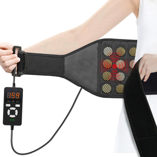 UTK vibrating far-infrared heating pad on back delivers targeted warmth for relief