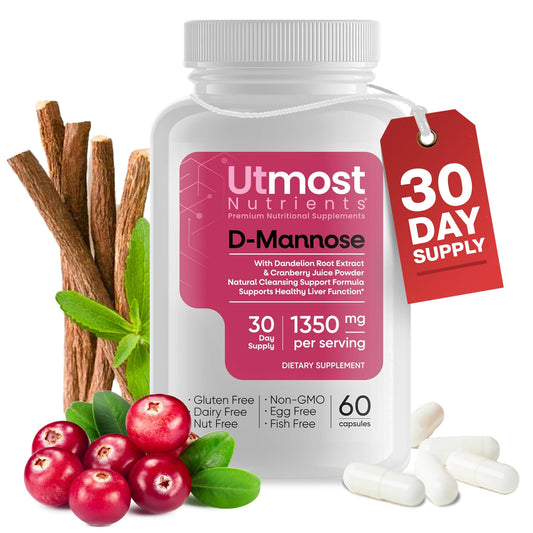 Utmost Nutrients Urinary Defense D-Mannose bottle front for daily use