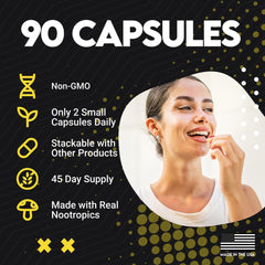 UTOYA science-backed blend on bottle hints clarity and calm focus.