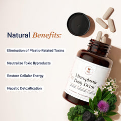 Utzy Naturals Microplastic Daily Detox milk thistle illustration underscoring liver-support principles.