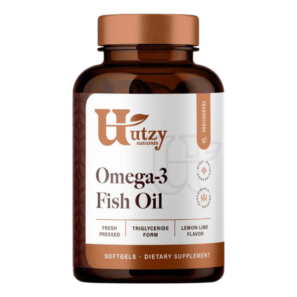 Utzy Naturals Omega-3 bottle front for daily wellness.
