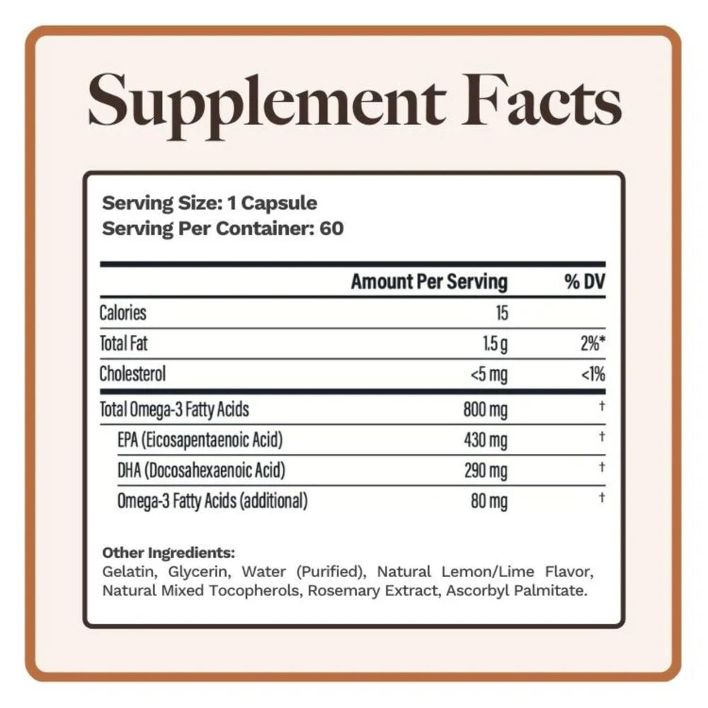 Utzy Naturals Omega-3 lemon zest detail conveys fresh taste.