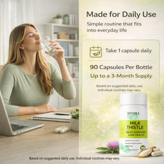 uvora Milk Thistle Detox capsule pack demonstrates easy daily use.