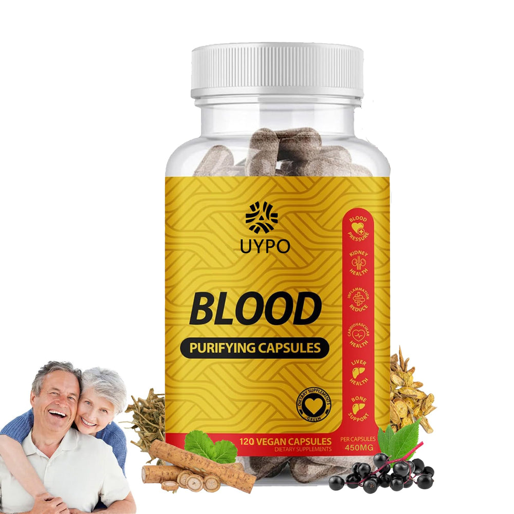 UYPO Blood Purifying Capsules package front highlighting gluten-free formula