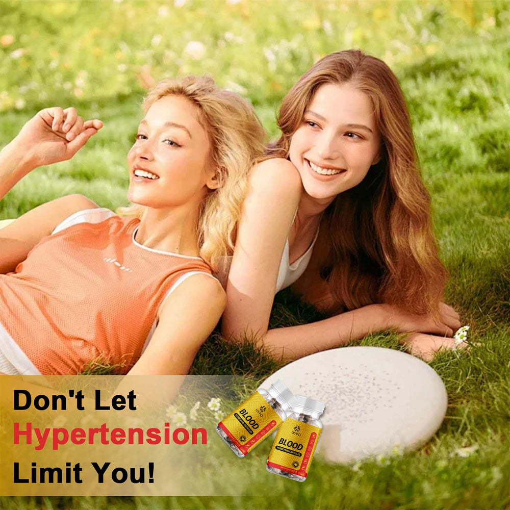 UYPO Blood Purifying Capsules vegan badge on bottle signals plant-based formulation.