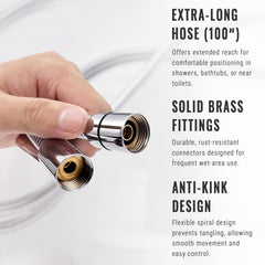V-Frankness 3-way metal diverter switches between shower head and nozzle