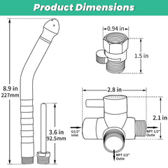 V-Frankness anti-corrosion metal nozzle with smooth finish for safe use.