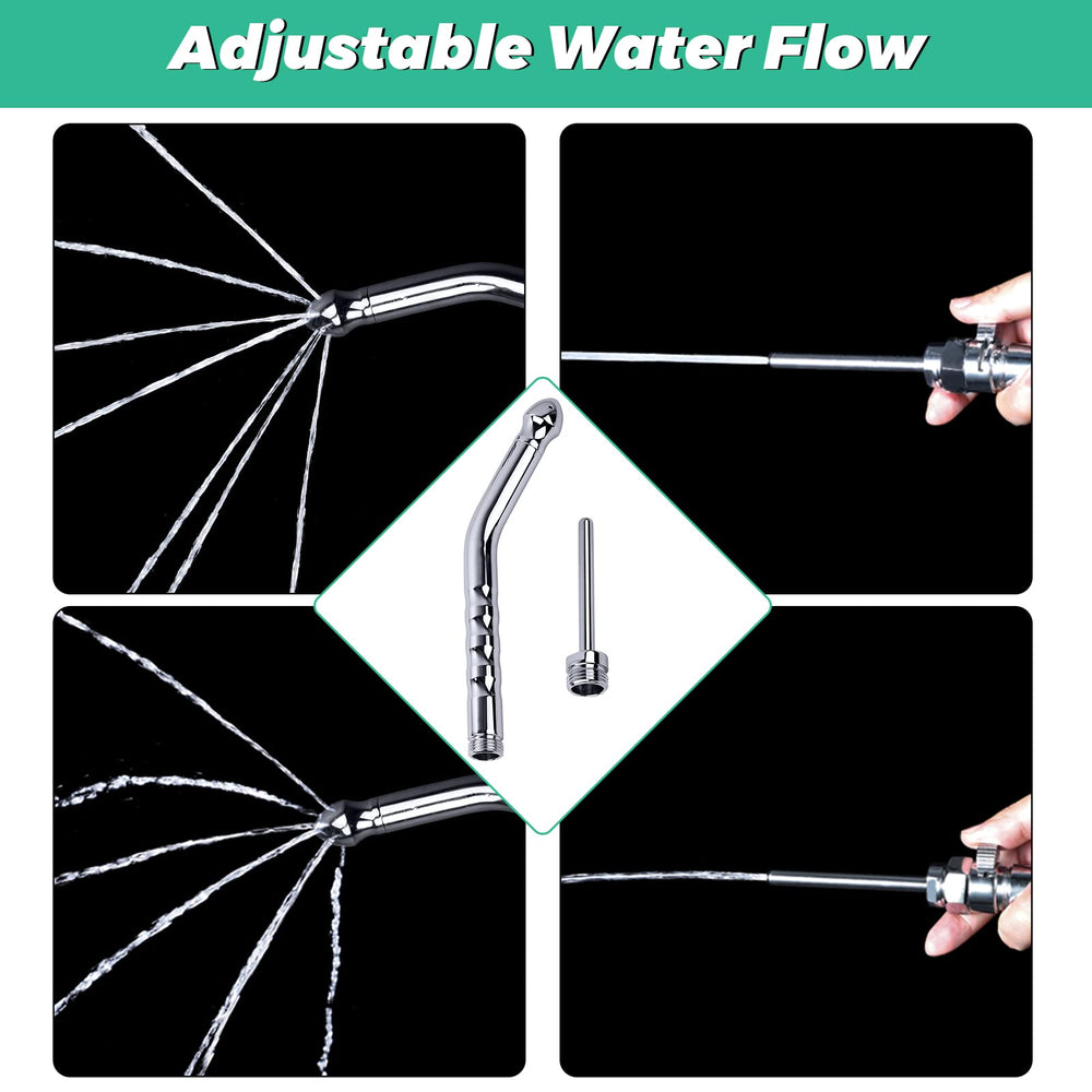 V-Frankness eight-foot stainless hose stays flexible during use.