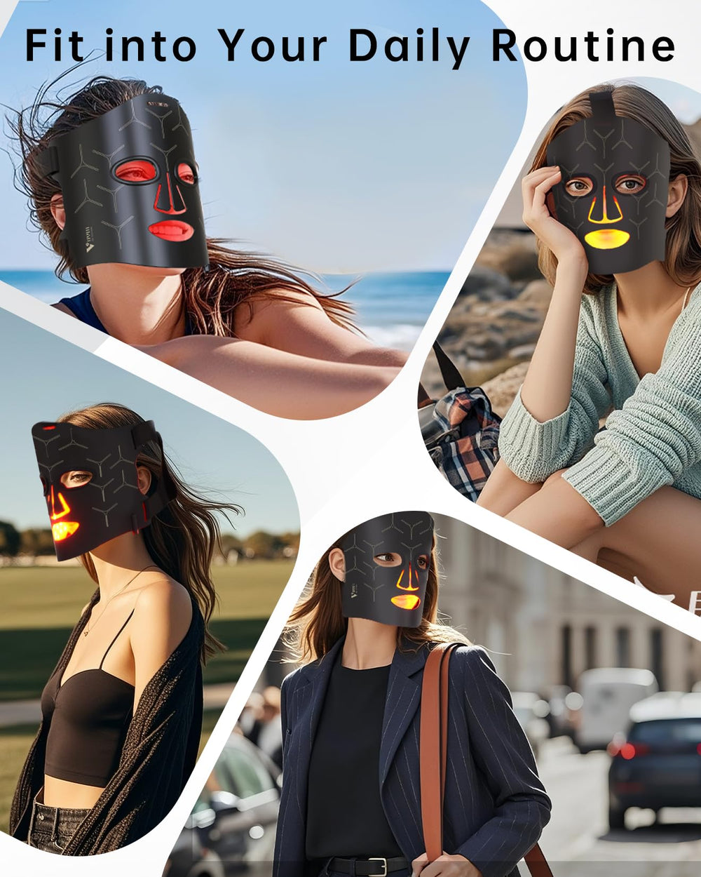 VYM by Clinmate infrared mask full-face coverage photo for home skincare sessions.