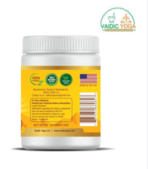 Vaidic Yoga Sugar Nashak powder being dispensed for convenient mixing.