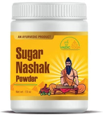 Vaidic Yoga Sugar Nashak powder jar front, natural herbal blend for daily wellness.