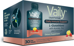 Vaily immune support liquid glutathione bottle for on-the-go vitality.