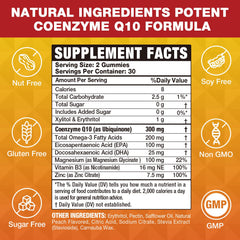 VAJYKEWJY CoQ10 Gummies label highlighting ingredients and benefits.