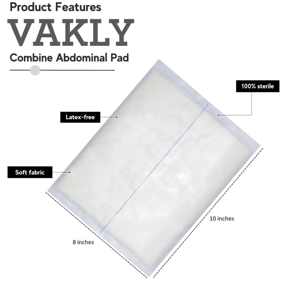 Vakly ABD Combine Pad absorbs drainage while preventing sticking to wounds.