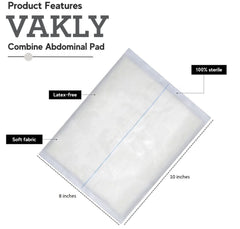 Vakly ABD Combine Pad absorbs drainage while preventing sticking to wounds.
