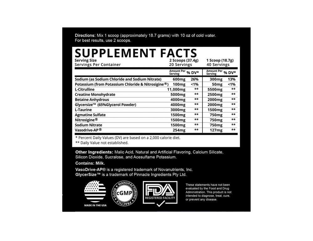 Valhalla Labs Fenris' Fury package front highlighting non-stim formula benefits