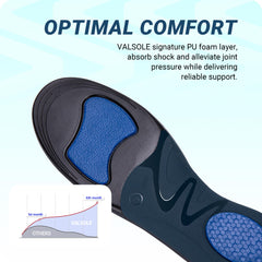 VALSOLE forefoot comfort blue insole eases pressure on the ball of the foot