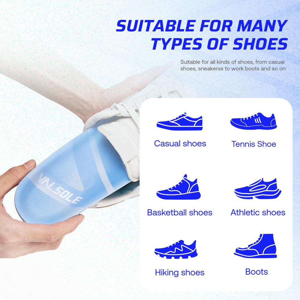 VALSOLE insoles breathable top fabric keeps feet cool and dry.