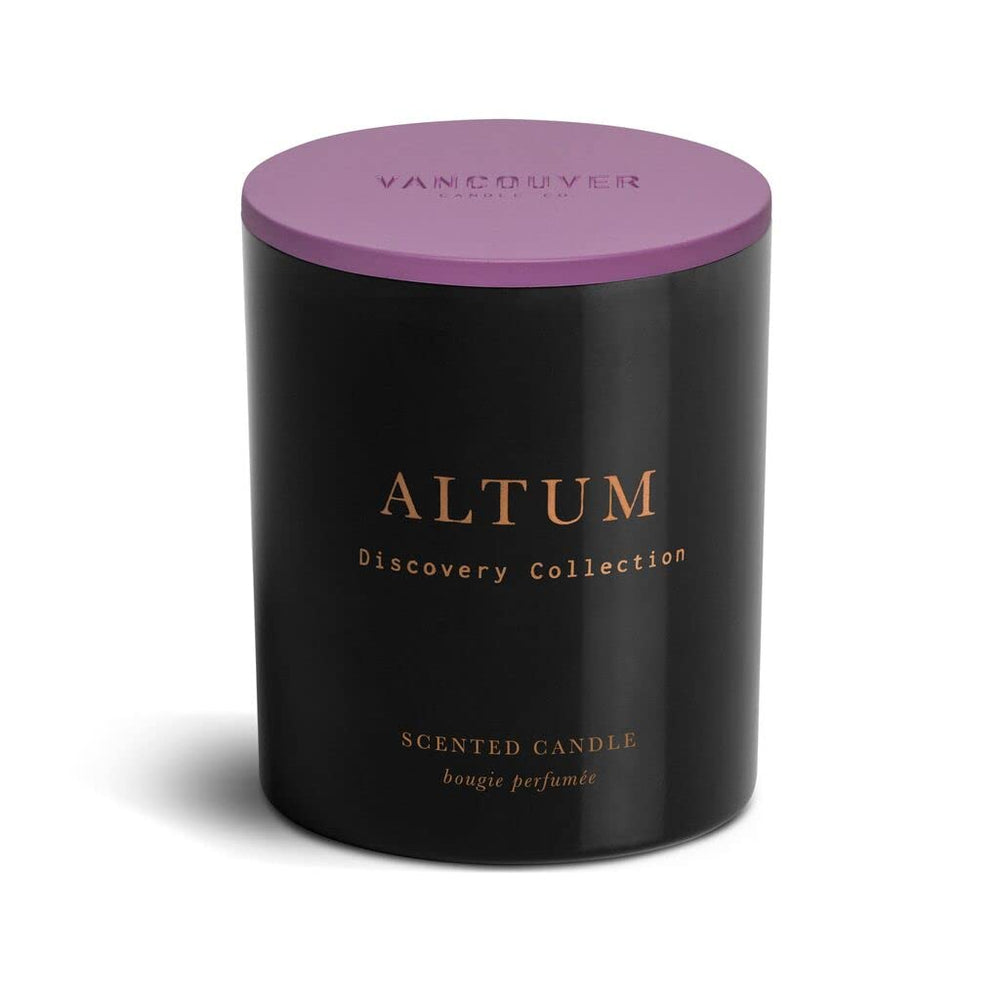 Vancouver Candle Co. Altum jar with clean burn emphasizing premium soy and gift-ready packaging