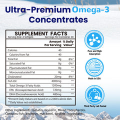 VANI label close-up highlights EPA and DHA content for heart and brain support.