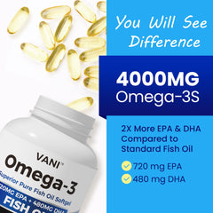 VANI Fish Oil pack-shot inviting quick comparison for daily supplement routines.