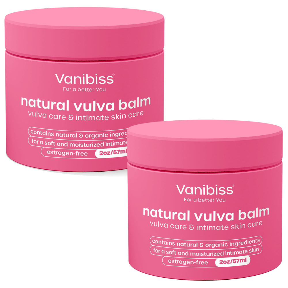 Vanibiss Natural Vulva Balm 2oz pack for daily intimate care and hydration.