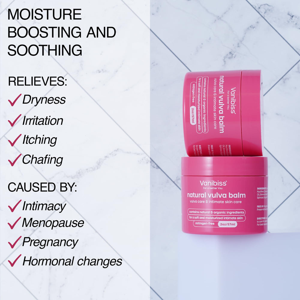Close-up of natural ingredients nourishing delicate vulvar skin.