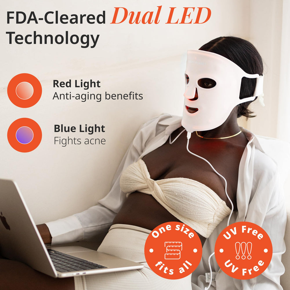 Vanity Planet VANA mask on face for hands-free treatment