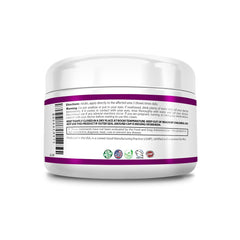 Applying VariCream to leg skin, targeted use for varicose and spider veins.