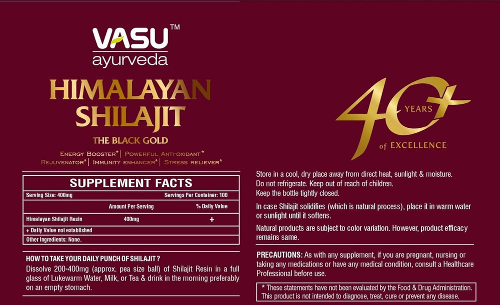 Authentic VASU Shilajit resin highlighted as a natural wellness option