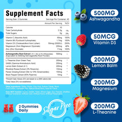 Vazatisi Ashwagandha Gummies mixed-berry flavor closeup promoting mood support.