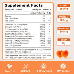 Vazatisi CoQ10 Gummies bottle close-up highlighting chewable texture for easy intake.