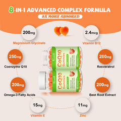 Vazatisi CoQ10 Gummies with omega-3 showcase brain health support.