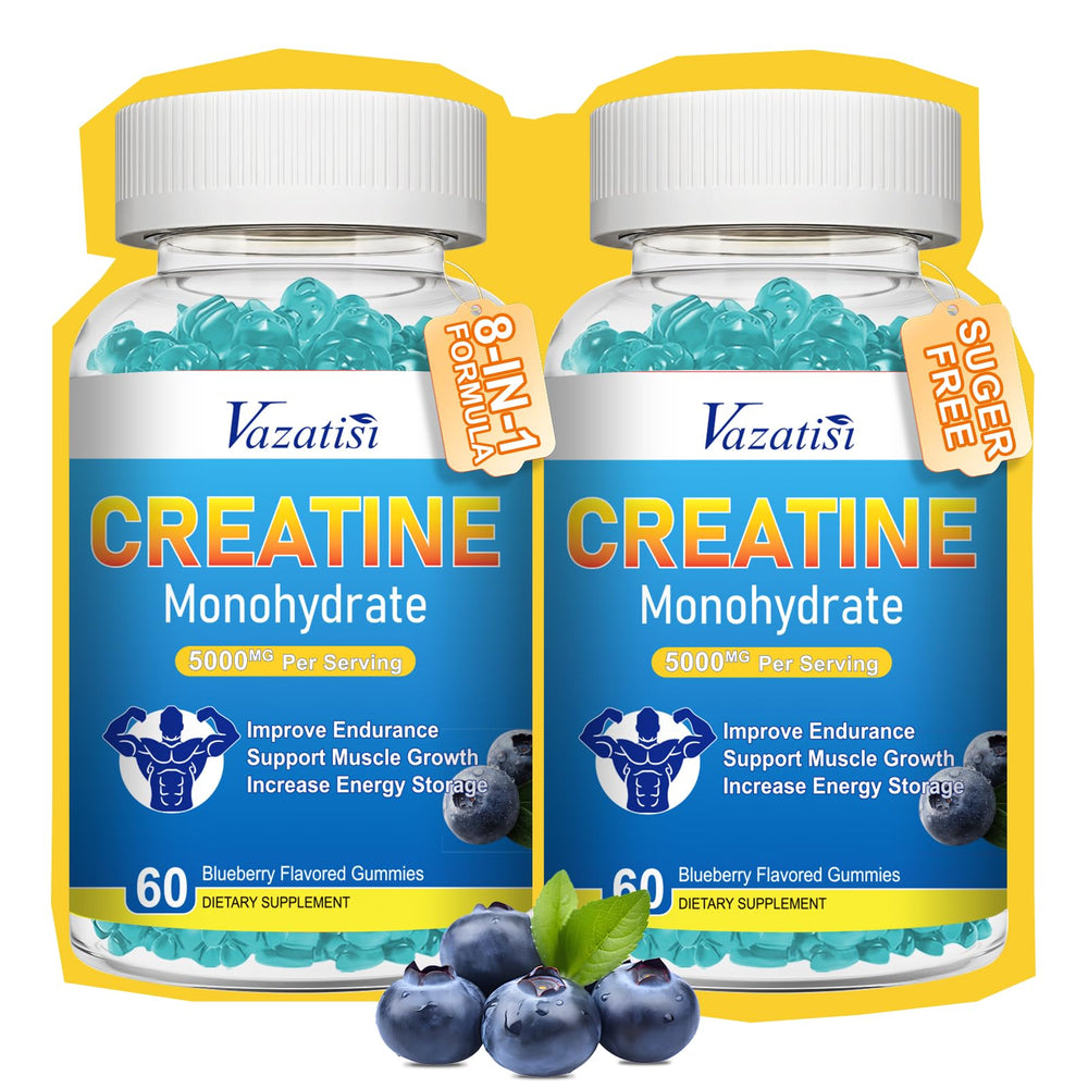 Vazatisi Creatine Monohydrate Gummies in a bottle for easy daily use.
