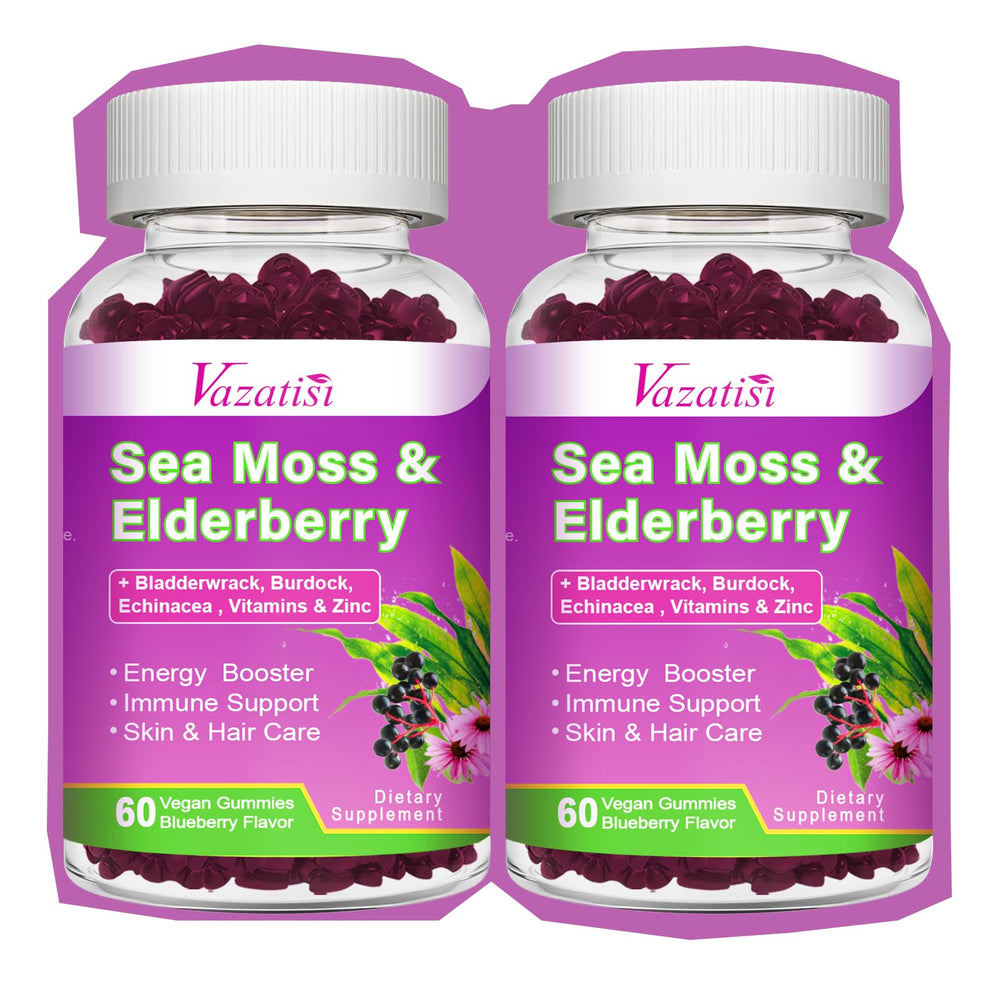 Vazatisi elderberry gummies blueberry bottle for daily immune support