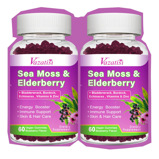 Vazatisi elderberry gummies blueberry bottle for daily immune support