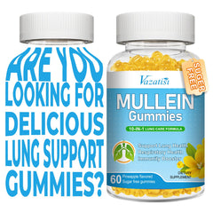 Vazatisi Mullein Gummies bottle supports convenient daily lung care.