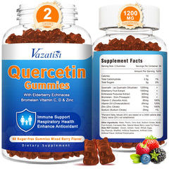 Vazatisi quercetin with bromelain bottle front view for immune support.