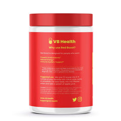 VB Health Red Boost dissolving in water for quick hydration.