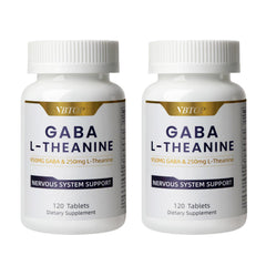 VBTOP GABA and L-Theanine bottle pour supports calm moments throughout the day.