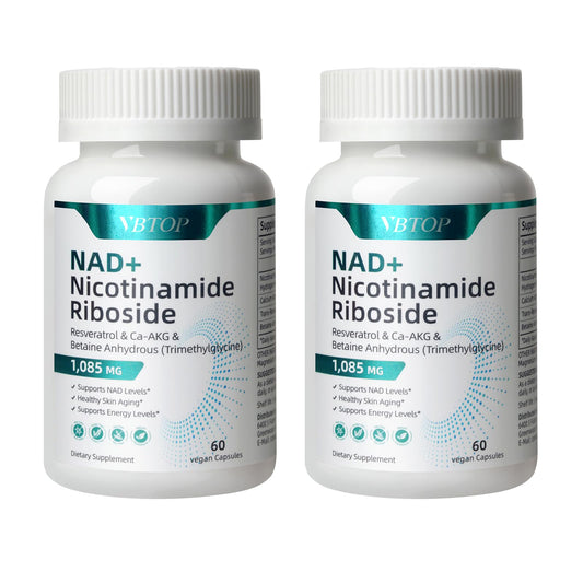 VBTOP NAD+ bottle cap close-up, convenient capsules for daily energy.