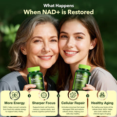 VCBIRD Nad Resveratrol packaging conveys non-GMO and gluten-free status.