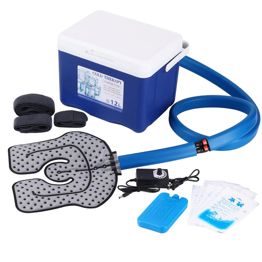 Veanvoky cold therapy machine front view with 12 L capacity for targeted relief.