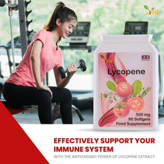Ved Lycopene 500 mg package opened to reveal all 180 softgels.