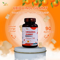 Ved Ubiquinol Gummy pour suggests easy, on-the-go daily use.