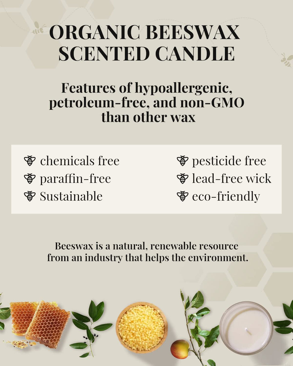 VEDA TINDA SCENT Freesia beeswax candle in a glass jar fills rooms with bright florals.