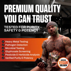 VEDGE vegan collagen powder USA-made label signals quality.
